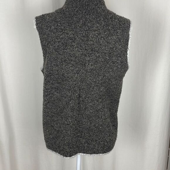 Wool Boucle Knit Button Front Sweater Vest sz L - Picture 2 of 5